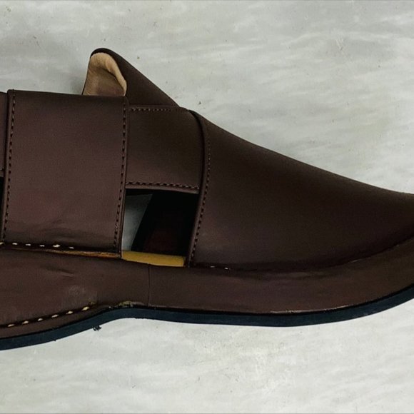 Premium Quality Dark Brown Shoes, Peshawar Zalmi Pure Handmade Chappal - Picture 8 of 11